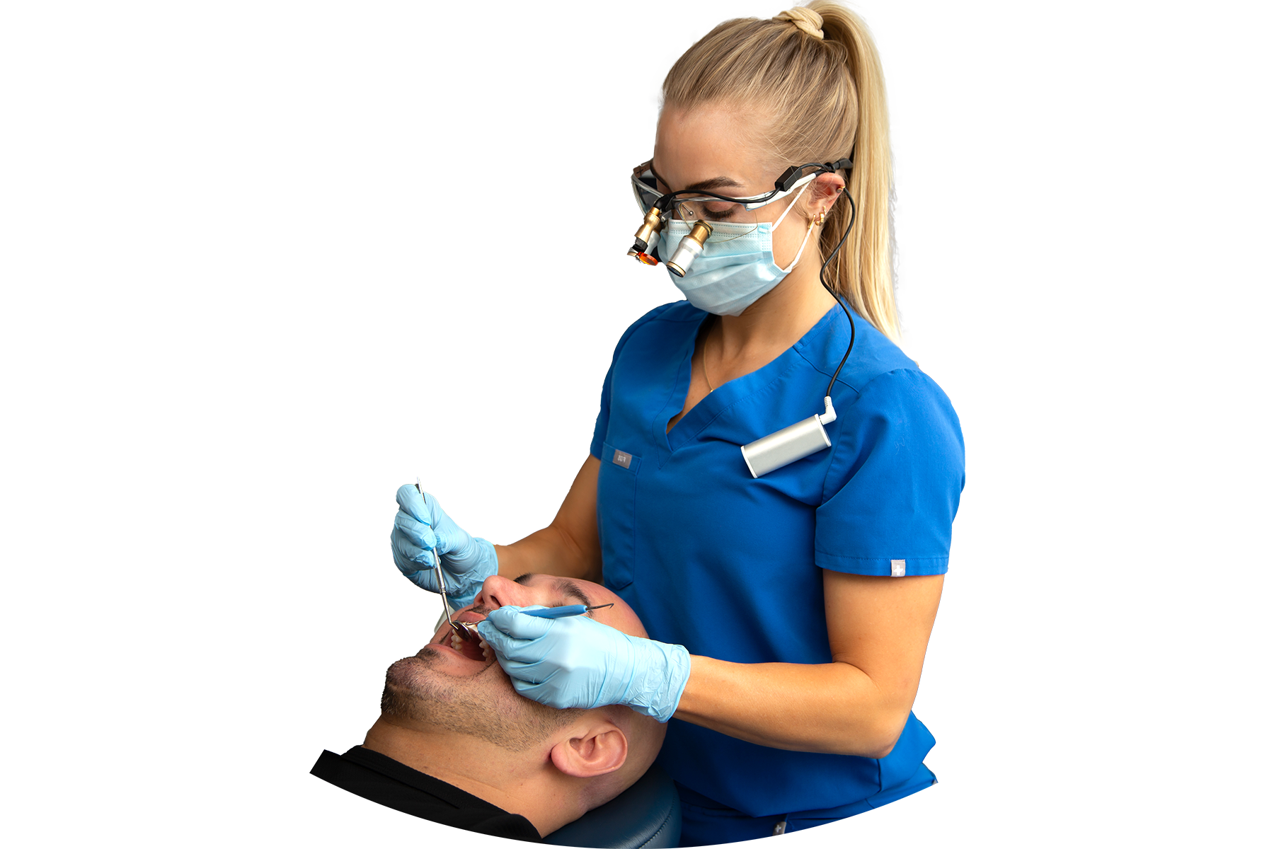 Dr. Aly Kohlmeier in blue scrubs